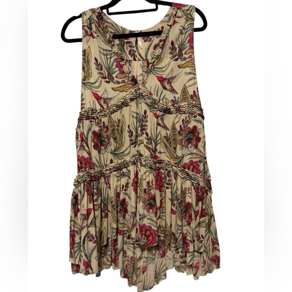 Free People Floral Tunic in Red and Cream - Picture 7 of 7